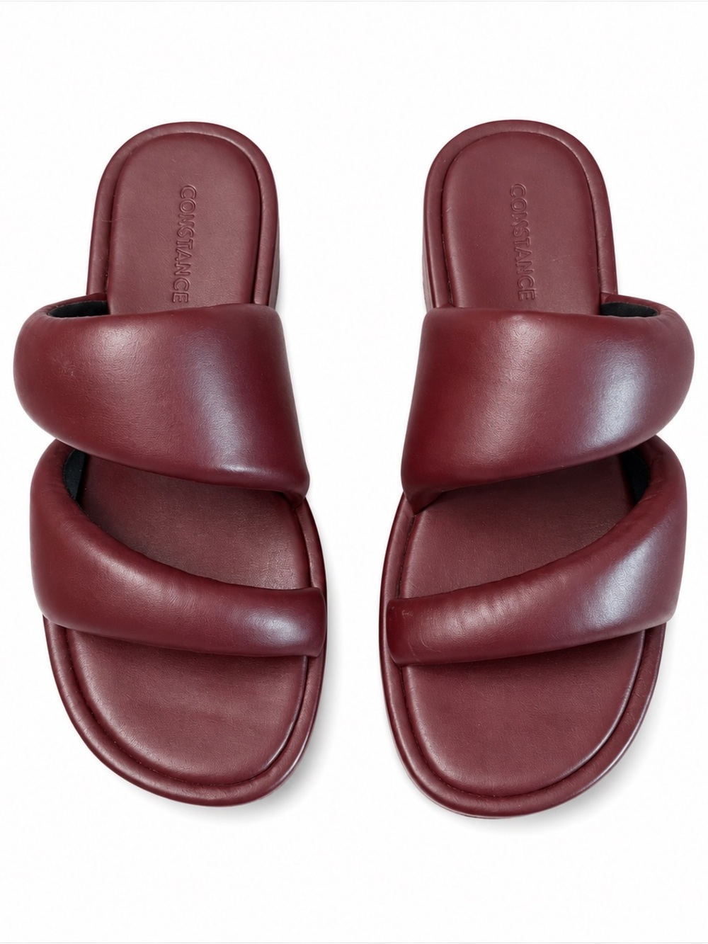 Constance Burgundy Padded Platform Slide Sandals Women’s US 9 - Picture 2 of 10